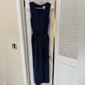 London Times Navy Jumpsuit